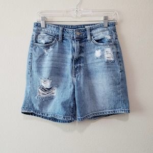 Bridge by Gly Cotton Mom Fit Faded Distressed Denim Shorts Women's Size 27